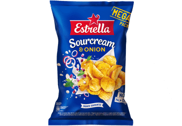 Čipsi ESTRELLA ar skābā krējuma un sīpolu garšu 250g - 2