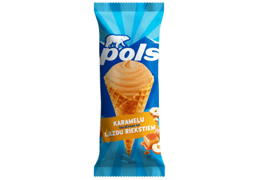Saldējums karameļu lazdu riekstu POLS 90g