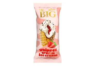 Saldējums putukrējuma ar zemeņu ievārījumu MR BIG 94g
