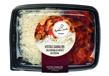 Vistas gabaliņi saldskābā mērcē ar rīsiem  MEISTARA MARKA 350g