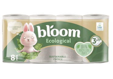 Tualetes papīrs BLOOM Ecological 3kārtas 8ruļļi