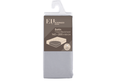 Satīna palags ar gumiju 140x200+30cm pelēks