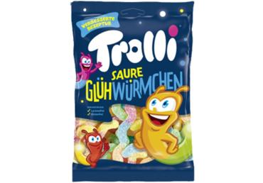 Želejkonfektes TROLLI Sour Glowworms 200g