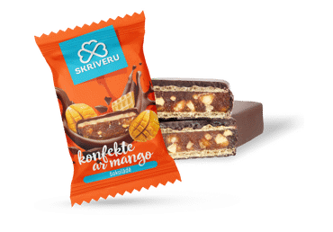 Šokolādes konfektes ar mango SKRĪVERU sver.