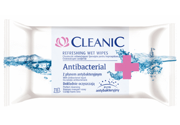 Mitrās salvetes CLEANIC antibakt. 15gab.