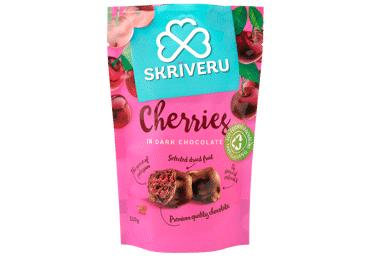 Ķirši tumšajā šokolādē SKRĪVERU 110g