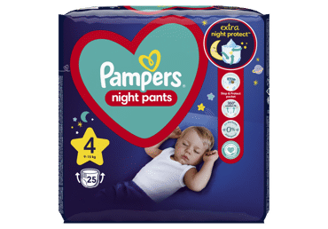 Autiņbiksītes biksītes PAMPERS nakts S4 9-15kg 25gb.