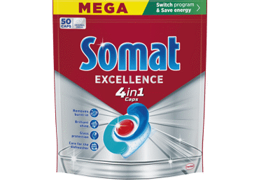 Kapsulas trauku mazgājamai mašīnai SOMAT Excellence 4in1 50gab. - 1