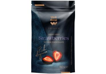 Liofilizētas zemenes melnajā šokolādē WELL DONE PREMIUM 80g