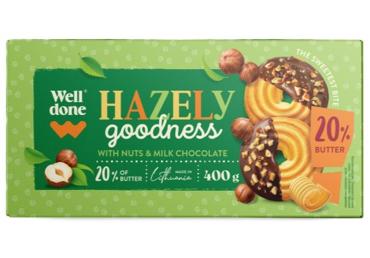 Sviesta cepumi ar riekstiem un šokolādi WELL DONE 400g