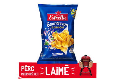 Čipsi ESTRELLA ar skābā krējuma un sīpolu garšu 180g - 1