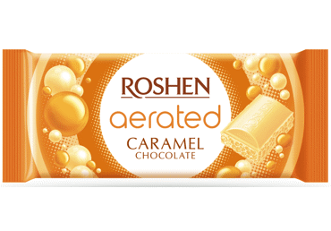 Baltā šokolāde ROSHEN Bubble ar karameli 80g