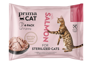 Konservi kaķiem ar lasi PRIMACAT 4x85g