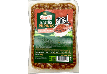 Pupiņas baltās ar tomātu mērci GARĪŠI 300g