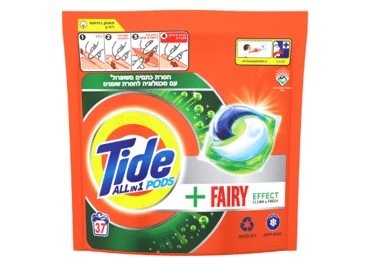 Veļas mazgāšanas kapsulas TIDE All in1+Fairy 37m.r.