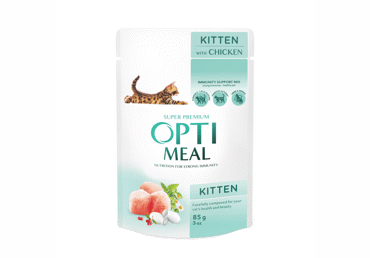 Kompleksā konservētā barība ar  vistu kaķiem OPTIMEAL 85g
