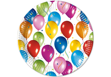 Vienreizējie šķīvji Baloni 20cm 8gab.