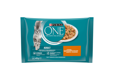 Kons.kaķu bar.PUR.ONE ar vistu 4x85g