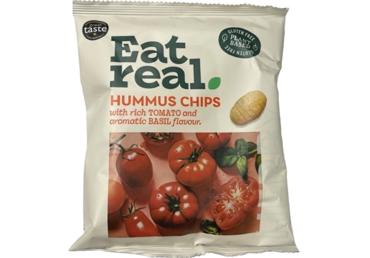 Humusa čipsi EAT REAL ar tomātiem un baziliku 45g