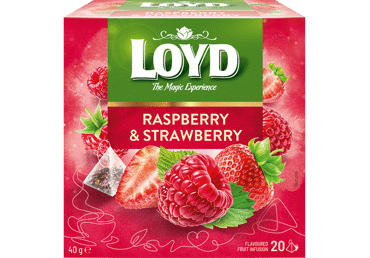 Augļu tēja LOYD aveņu-zemeņu 20x2g