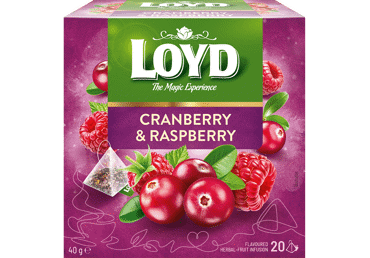 Augļu tēja LOYD dzērveņu-aveņu 20x2g