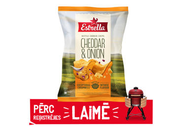 Čipsi ESTRELLA Kettle čederas sīpolu 120g - 1