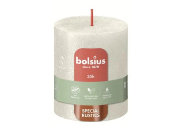 Cilindrsvece SHIMMER 7x7x8cm gaiša