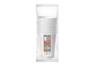 Vienreizl.glāzes baltas ILAJA 10gb.230ml