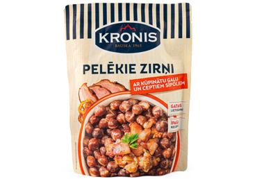 Pelēkie zirņi ar kūpinātu gaļu un sīpoliem KRONIS 350g