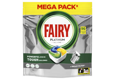 Trauku mazgājamās kapsulas FAIRY Platinum Lemon 96gab. - 1