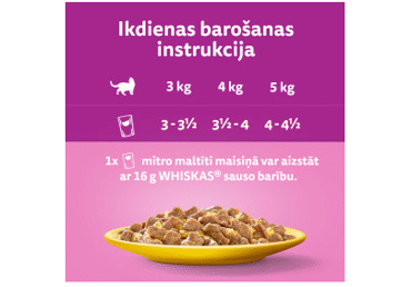 Konservēta kaķu barība WHISKAS Senior vista 4x85g - 3