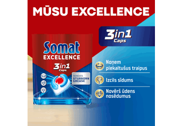 Trauku mazgājamās mašīnas kapsulas SOMAT Excellnece 3in1 60gb. - 2