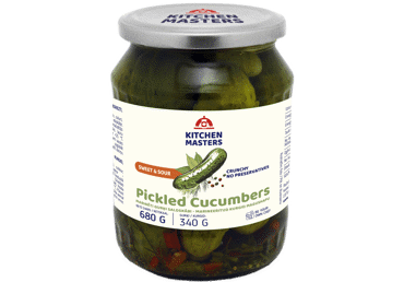 Marinēti gurķi KITCHEN MASTERS saldskābi 680g