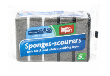 Sūkļi-skrubji 5gab. melni balti