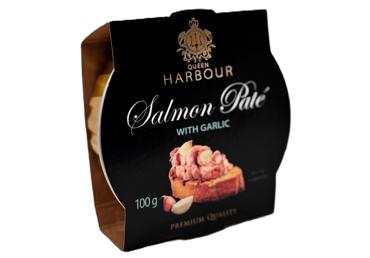 Laša pastēte QUEEN HARBOUR ar ķiplokiem 100g