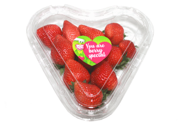 Zemenes sirds formas kastē 300g 