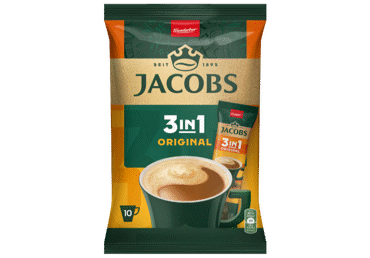 Šķīstošās kafijas dzēriens 3in1 JACOBS 10x12.6g