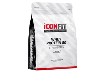 Sūkalu proteīns ar meža zemeņu garšu un saldinātājiem ICONFIT 1kg