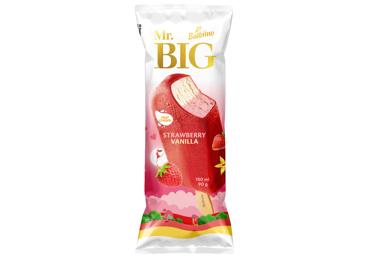 Krējuma saldējums zemeņu un vaniļas garša MR.BIG 84g