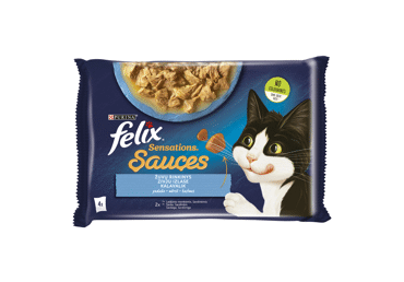 Kaķu barība FELIX SAUCES zivju izlase 4x85g