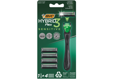 Skuveklis BIC Flex 3 Hybrid Sensitive vīriešiem +4kasetes 