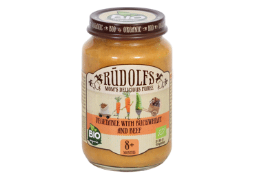 Biezenis RŪDOLFS BIO dārzeņi-griķi-jaunlops 8+ 190g