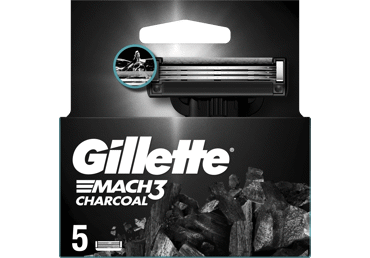 Skūš.kas.GILLETTE MACH 3 Charcoal 5gab. - 1