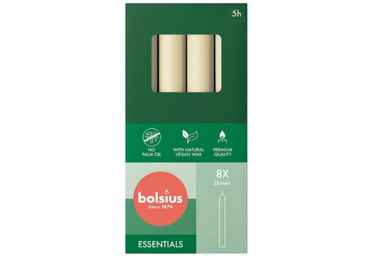 Galda sveces BOLSIUS SoftPearl 8gb.2x17cm