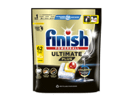 Trauku mazgājamās mašīnas kapsulas FINISH Ultimate Platinum Lemon 62gb.