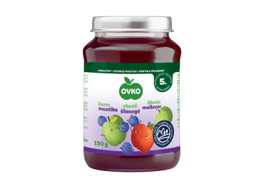 Biezenis OVKO ābolu-melleņu 6+ 190g