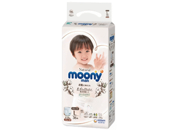 Autiņbiksītes MOONY L 9-14kg 36gab.