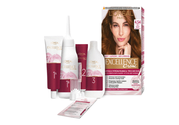 Excellence Creme  hair color, 4.54 - 2