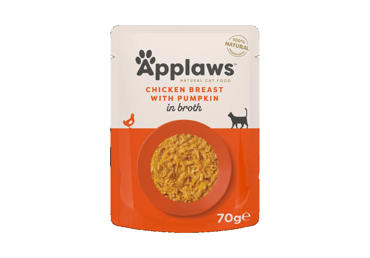 Konservi kaķiem ar vistu un ķirbi APPLAWS 70g