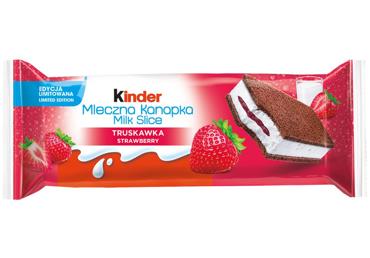 Biskvīta batoniņš KINDER Milk Slice zemeņu 28g